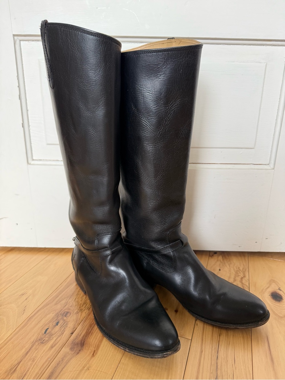 Frye Black Leather Lindsay Riding Boots